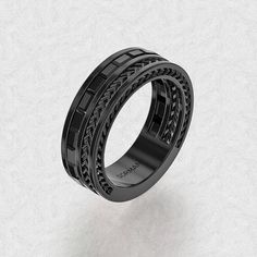 Decorum Mens 14K Black Gold 1.3 Ct Baguette Black Diamond Channel Cluster Avant Garde Wedding Band G Classic Black Baguette Cut Rings, Luxury Black Baguette Cut Jewelry, Black Luxury Baguette Cut Jewelry, Modern Black Diamond Cut Rings, Black Baguette Cut Ring For Formal Occasions, Elegant Black Baguette Cut Ring, Formal Black Baguette Cut Rings, Elegant Black Baguette Cut Jewelry, Avant Garde Design