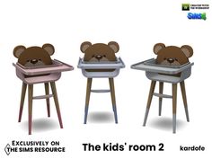 the kids'room 2 is designed to look like they are eating out of their high chairs