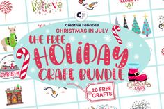 the free holiday craft bundle is available for purchase on creative fabrics'christmas in july sale