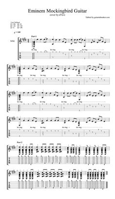 the guitar tabs are arranged in several different ways