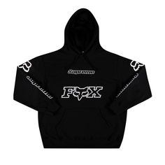 Find SUPREME X Fox Racing Hooded Sweatshirt on Editorialist. Supreme collaborates with Fox Racing to create this sweatshirt for the FW20 season. Designed in black, the pullover features logo embroideries of each collaborator and is topped with a hood. Dream Closet Clothes, Fox Racing Clothing, Black Goat, Fox Hoodie, Fox Shirt, Hoodie And Sweatpants, Keep It Classy, Fox Racing, The Supreme