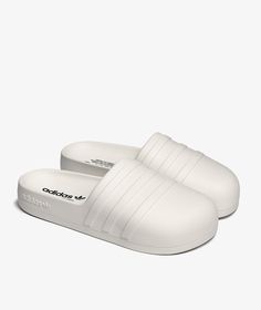 The ADIFOM ADILETTE  product from the brand   adidas from the  SP2023  season, has arrived || is now available at . Special Deals, Adidas Adilette, Crocs Classic Clogs, Slides Shoes, White Adidas, Clogs, Adidas