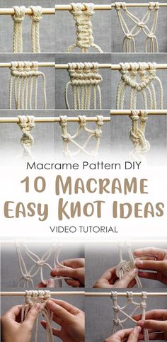 instructions to make macrame knots with video