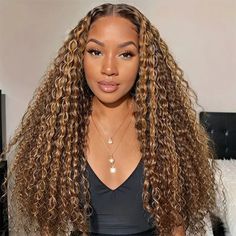 Hair Material: 100% Human Hair Hair Texture: Deep Wave Hair Hair Color: Brown Hair With Blonde Highlights Hairline: Pre Plucked Natural Hairline Hair Length: 10-30 inches Wig Density: 180% Lace Design: 13x4 Transparent Lace, 4x4Transparent Lace Cap Size: Average Size (Head circumference: 22.5inch) ?Hair Quality: High Quality, Free Tangling, Minimal Shedding, Features: Can be Dyed, Bleached, Restyled Shipment: DHL, FedEx, TNT, UPS 3-6 business days. ?Return Policy:? 15 Days Return Guarantee, Hair Highlight Water Wave Wig, Curly Lace Wig, Faux Hair, Bold Hair Color, Ombre Highlights, 100 Human Hair Wigs, Deep Curly, Brown Blonde Hair