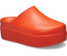 Dylan Platform Clog - Crocs Trendy Clogs With Leather Footbed For Spring, Modern Slide Clogs With Leather Footbed, Modern Leather Footbed Slide Clogs, Modern Leather Slide Mules, Trendy Leather Slide Mules, Modern Slides With Leather Footbed, Modern Slip-on Clogs For Spring, Modern Synthetic Clogs For Spring, Modern Synthetic Clogs With Removable Insole