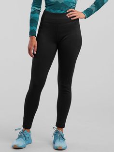 Fleece Lined Polartec Leggings Crash - Solid | Title Nine Winter Sports Bottoms, Sportswear Leggings For Training, Snug Fit Athleisure Activewear For Winter, Functional Fitted Leggings For Outdoor Activities, Functional Leggings For Outdoor Activities, Functional Midweight Leggings For Outdoor Activities, High Stretch Casual Outdoor Leggings, High Stretch Casual Leggings For Outdoors, Winter Stretch Activewear For Training