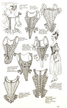 corset 1700 Rococo Sewing Pattern, Rococo Stays, 18th Century Dress Pattern, Rokoko Fashion, 18th Century Drawing, 1700s Fashion, 17th Century Fashion, Corset Sewing Pattern, Rococo Fashion