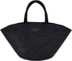 Black Beach Bag For Vacation, Spring Black Straw Beach Bag, Black Straw Bag For Spring Vacation, Black Woven Beach Bag Made Of Natural Fiber, Casual Black Straw Bag, Black Straw Summer Bag, Black Straw Bags For Summer, Spring Black Beach Bag With Braided Handles, Black Beach Bag With Braided Handles For Spring