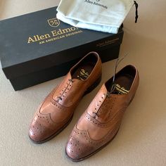 New With Box And Dust Bags Never Worn Believe I Paid The Factory Second Price As Shown On Box. $389 Not Seeing What Made Them A Second. *****Price Is Firm****** Luxury Cognac Oxfords With Leather Lining, Luxury Italian Leather Shoes In Cognac, Luxury Cognac Dress Shoes, Luxury Cognac Leather Formal Shoes, Allen Edmonds Shoes, Wingtip Oxford, Allen Edmonds, Leather Oxford Shoes, Leather Shoes