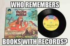 the fox and the hound record next to an old disney movie cd cover on a white surface