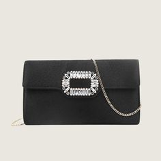 Get this simple and elegant evening clutch bag for your fashion life. Quality materials ensure your all-day comfort. Featured vegan leather Flap design Solid adjustable strap High-quality metals Solid buckle closure Careful lining & stitching Bag measures: L9.4” x W1.6” x H5.3” ( L24 x W4 x H13.5 cm ) Prom Bag, Life Quality, Fashion Life, Black Clutch, Vegan Bags, Clutch Bags, Evening Clutch Bag, Evening Clutch, Solid Metal