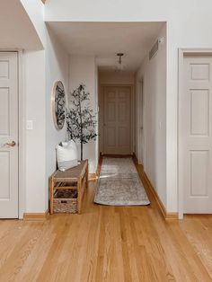 the hallway is clean and ready for us to use as an entrance way in this home