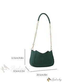 Bird in Bag - Fashionable Chain Hobo Bag Trendy Office Shoulder Bag With Gold Chain, Chic Rectangular Hobo Bag With Chain Strap, Chic Hobo Shoulder Bag With Chain Strap, Trendy Office Shoulder Bag With Chain, Trendy Chain Shoulder Bag For Office, Trendy Clutch Shoulder Bag With Gold Chain, Chic Green Shoulder Bag With Chain, Modern Bags With Gold Chain, Green Chain Shoulder Bag, Stylish