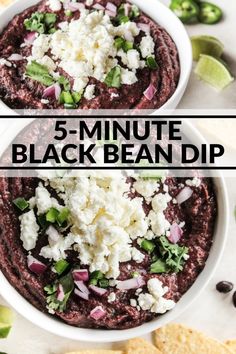 this is an image of 5 minute black bean dip