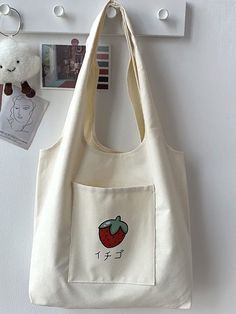 Bag For Love - Strawberry Pattern Tote Bag - Women Tote Bags Product Description Color Beige Quantity 1 piece Type Shopper Bag Material Canvas Composition 100% Cotton Size Chart INCH CM Size Bag Width Bag Height Bag Length one-size 2 14.2 15.7 Size Bag Width Bag Height Bag Length one-size 5 36 40 Similar Products h2 { text-align: center; } .red-box { width: 100%; display: flex; flex-direction: row; flex-wrap: wrap; justify-content: center; } .red-box > div { width: 231px; height: 308px; margin: Cute Purses Aesthetic, Desain Tote Bag, Sommer Strand Outfit, My Style Bags, Mode Kawaii, Strawberry Pattern, Tas Fashion, Strawberry Print, Bags Aesthetic