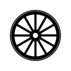 a black and white image of a wheel on a white background with the words,