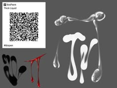 a qr code is shown next to an image of blood dripping from spoons