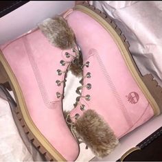 Brand New In Perfect Condition Big Kids Size 6.5 These Fit A 8-8.5 I Wore To My Car Way Too Big My Loss Hate To Sell Absolutely No Offers Price Firm Casual Pink Suede Boots, Casual Pink Almond Toe Boots, Casual Pink Timberland Boots, Trendy Timberland Boots With Round Toe, Custom Timberland Boots, Timberland Booties, Timberland Women, Tan Leather Boots, Pink Stuff