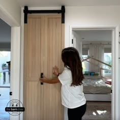 Heavy Duty Bifold Installed Bifold Barn Doors Pantry, Barn Door Bifold Doors, Barn Closet Doors Bedrooms, Barn Doors For Closet, Folding Barn Doors, Barn Door Projects, Space Saving Doors, Barn Door Rollers