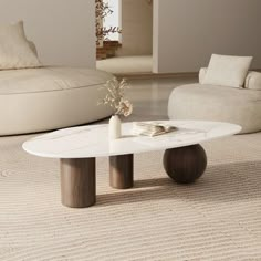 Ivy Bronx Khattab Modern Three Legged Coffee Table & Reviews | Wayfair Irregular Coffee Table, Marble Aesthetic, Curved Table, Stone Table Top, Concrete Coffee Table, Chic Coffee Table, Stone Table