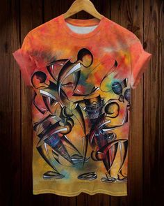 a t - shirt with an image of two people holding hands and dancing on it