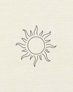 a black and white drawing of a sun