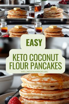 the recipe for keto coconut flour pancakes is shown