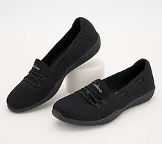 A sporty style to get you moving in the morning, these sweet slip-ons make a cute and comfy option for everyday wear. Plus, you can toss them in the wash when they get a little dirty. From Skechers. Black Slip Ons, Fashion Outlet, Sporty Style, Slip Ons, In The Morning, The Morning, Slip On Shoes, Comfortable Shoes, Black Shoes