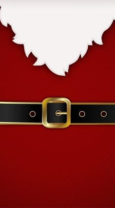 a red and black background with a santa claus hat on it's belt,