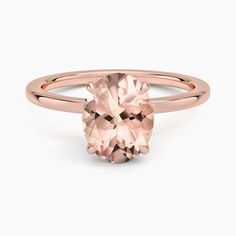 an oval morganite ring in rose gold