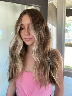 Half Head Of Foils On Brown Hair, Light Brown Hair With Highlights Blonde Lighter Face Framing, Light Brown Hair With Subtle Highlights, Sandy Brown Balayage, Toasted Coconut Hair Color, Teasy Lights Brunette, Blended Hair, Light Brunette Hair, Balayage Long Hair