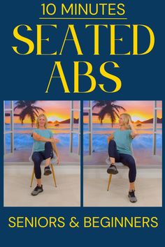 This 10 minute, no talking SEATED ABS workout is great for strengthening the abs and building muscle to support the core. To lose belly fat, combine  workouts with a calorie deficit. Building Muscle, Calorie Deficit, 10 Minute, Cardio Workout