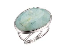 Oval Dreamy Aquamarine Rhodium Over 10k White Gold Ring Peruvian Opal, Stylish Watches, Aquamarine Gemstone, White Gold Ring, Blue Gemstones, Types Of Rings, 1 Carat, White Gold Rings, Gold Material