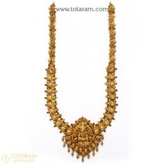 22K Gold Temple Jewellery Necklaces -Indian Gold Jewelry -Buy Online Necklaces Indian, Indian Gold Jewelry, Temple Jewelry Necklace, Gold Temple Jewellery, 22k Gold Jewelry, Jewellery Necklaces, South Indian Weddings, Womens Chokers, Popular Jewelry