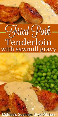 fried pork tenderion with saffroni gravy