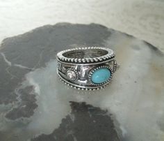 Bohemian Silver Turquoise Ring With Stone Setting, Silver Bohemian Turquoise Ring With Stone Setting, Bohemian Turquoise Ring With Stone Setting, Western Ring, Western Rings, Bohemian Cowgirl, Types Of Gems, Cowgirl Rodeo, New Plymouth