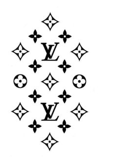 the louis vuitton logo is shown in black and white on a white background