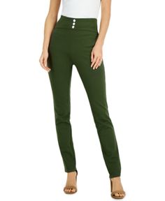 Lend a chic feel to your casual looks with these straight-leg pants from INC International Concepts. Approx. inseam: 31" High rise; straight leg Button fly Rayon/nylon/spandex Machine washable Imported Casual Tight Pants For Workwear, Stretch Straight Pants With Button Closure, Stretch Pants With Button Closure For Business Casual, Casual Fitted Pants With Buttons, Fitted Casual Pants With Buttons, Stretch Straight Pants With Buttons, Stretch Pants With Button Closure For Fall, Stretch Straight Dress Pants With Button Closure, Stretch Ankle-length Pants With Button Closure