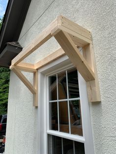 a wooden window frame with the words diy window pergola ideas above it