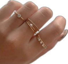 Dainty Gold Plated Diamond Ring, Dainty Midi Rings With Diamond Accents, Dainty Stackable Cubic Zirconia Midi Rings, Dainty Three Stone Cubic Zirconia Jewelry, Dainty Cubic Zirconia Stackable Rings, Stacker Rings, Soft Toothbrush, Rope Design, Gold Filled Jewelry