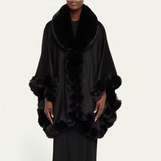 Brand New With Tags!! Sofia Cashmere Cape With Faux Fur (Acrylic/Polyester) Trim Open Front Diamond Silhouette One Size Fits Most Cashmere Dry Clean Diamond Silhouette, Fur Trimmed Cape, Cashmere Cape, Travel Size Perfume, Cocktail Jacket, Makeup Shop, Beauty Shop, Fur Trim, Handbags On Sale