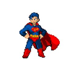 a man in a superman costume is standing with his hands on his hips and wearing a red cape