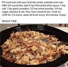 an image of a pile of cheetos in a crock pot with text