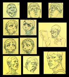 some drawings of people with different facial expressions