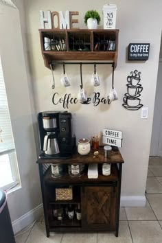 the coffee bar is set up for customers to enjoy