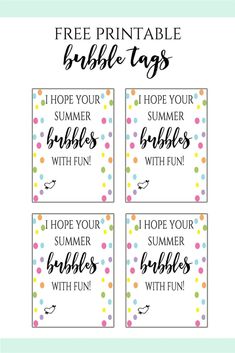 four free printable bible tags for summer with polka dots and the words, i hope your