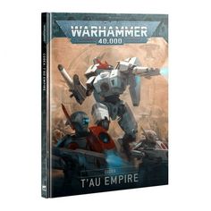 the book cover for warhammerer 40, 000 with an image of a robot