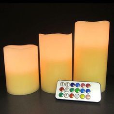 LED Flameless Candles with Remote and Timer Set of 3 - Party Glowz Glow Party Supplies, Led Party Lights, Led Party, Flameless Candle Set, Lighted Centerpieces, Ivory Candles, Square Candles, Led Pillar Candle, Dripping Candles