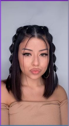 hair/heatless curls/lazy hairstyles 2000s Hairstyles, Tail Hairstyle, Birthday Hairstyles, Peinados Fáciles Para Cabello Corto, Penteado Cabelo Curto