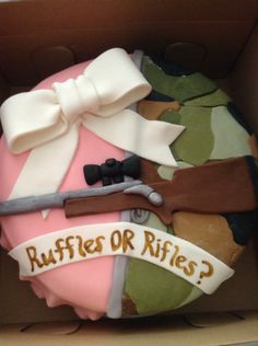 Ruffles Or Riffles Gender Reveal, Country Gender Reveal, Cake Ruffles, Camouflage Baby Shower, Gender Cake, Glitter Gender Reveal, Pregnancy Planning, Baby Reveal Cakes, Baby Gender Reveal Party Decorations